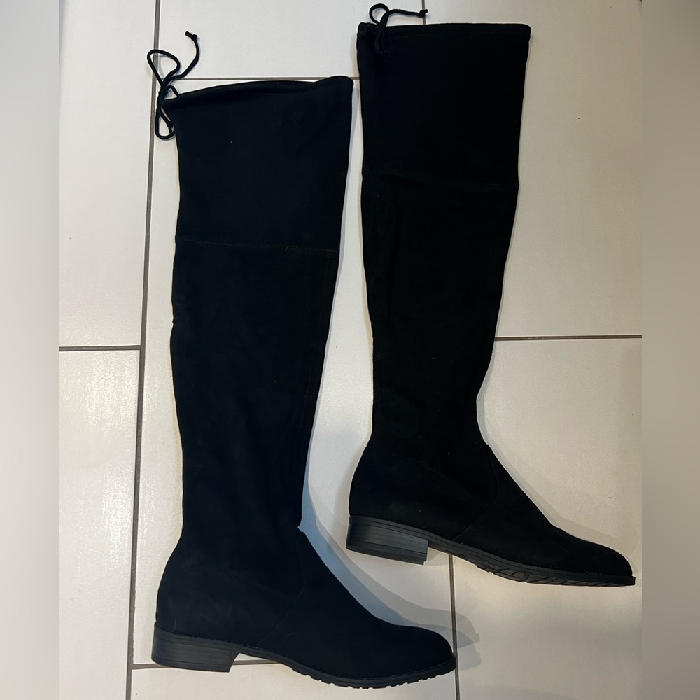Steve Madden over-the-knee boots black suede boots, size 7.